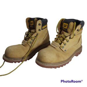 Caterpillar | Shoes | Caterpillar Safety Shoes Work Boots Steel Toe Astm  Us8 Men Leather Lightly Used | Poshmark
